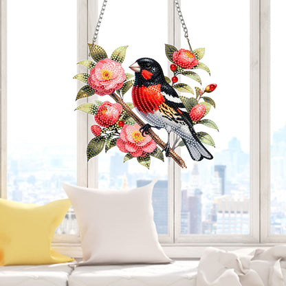 Acrylic Special Shape Flowers Bird Diamond Painting Hanging Pendant for Wall
