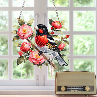 Acrylic Special Shape Flowers Bird Diamond Painting Hanging Pendant for Wall