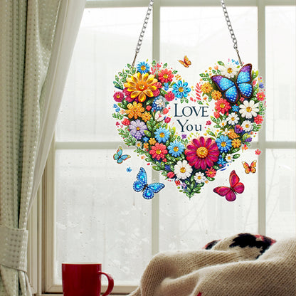 Acrylic Special Shape Heart Wreath Diamond Painting Hanging Pendant for Wall