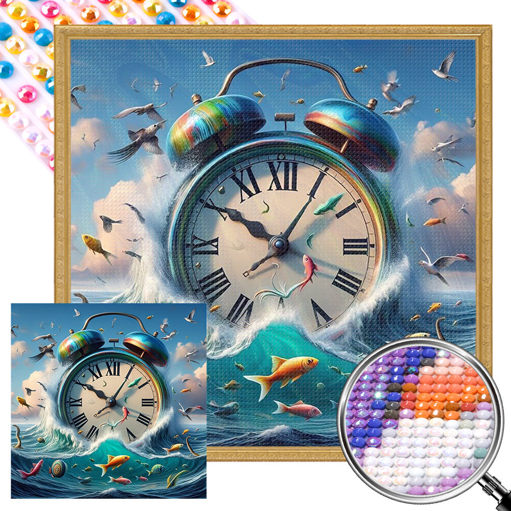 AB Diamond Painting - Full Round - Alarm clock in water (40*40CM)