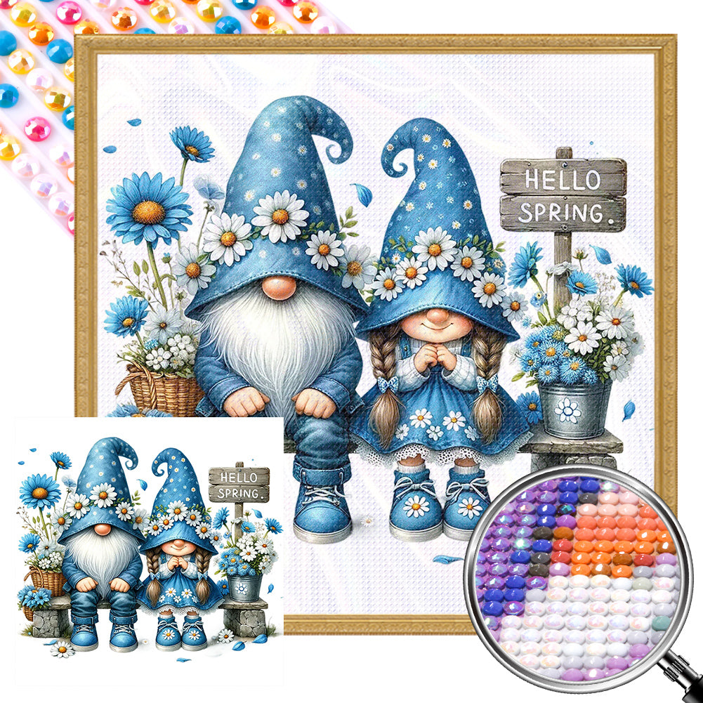 AB Diamond Painting - Full Round - Gnome spring (30*30CM)