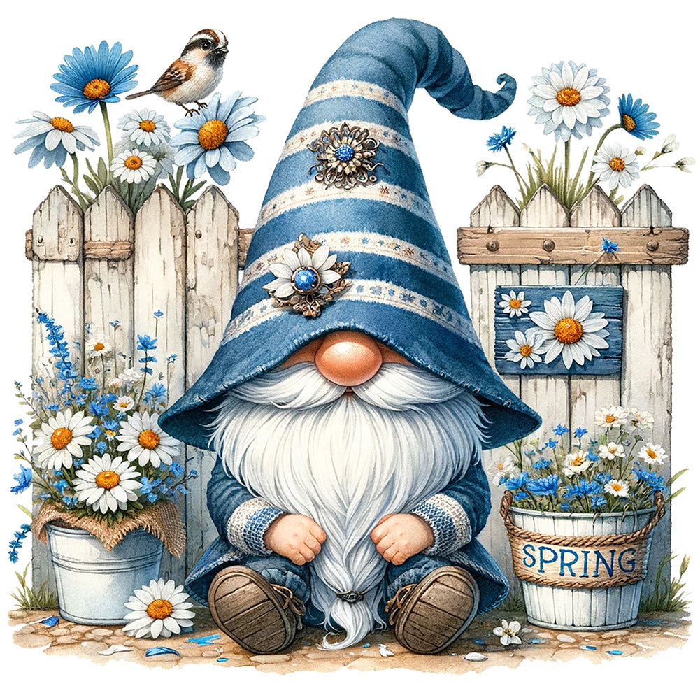 AB Diamond Painting - Full Round - Gnome spring (30*30CM)