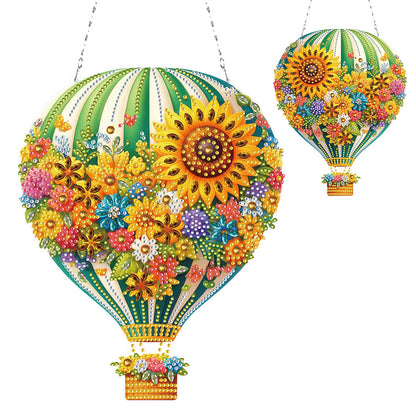 Flower Hot Air Balloon Diamond Art Pendant 5D DIY Diamond Painting Dots Pendant