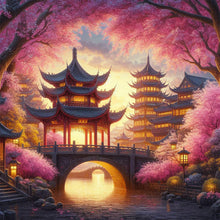 Load image into Gallery viewer, AB Diamond Painting - Full Round - Small bridge and pavilion (40*40CM)

