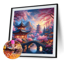 Load image into Gallery viewer, AB Diamond Painting - Full Round - Small bridge and pavilion (40*40CM)
