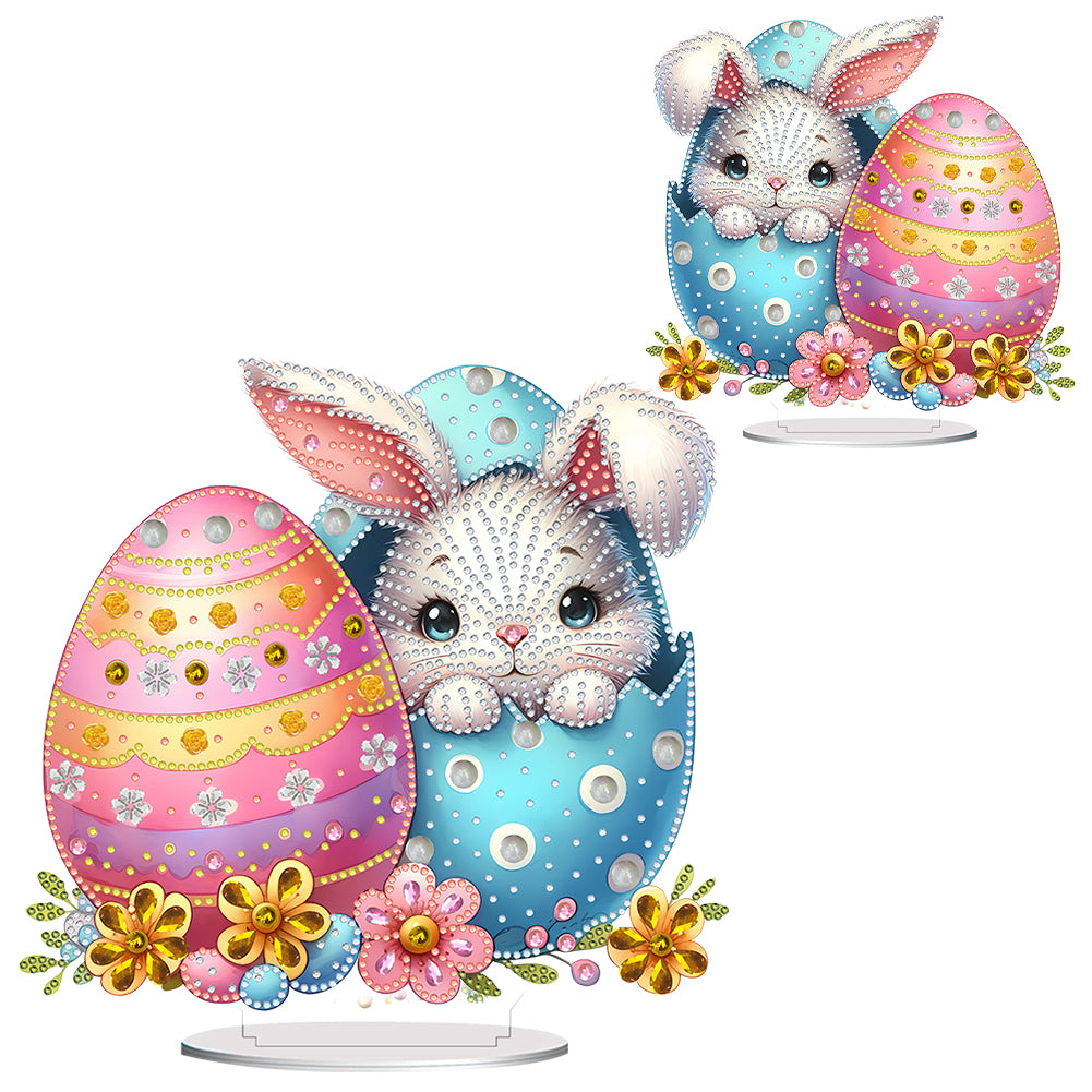 Acrylic Special Shaped Easter Bunny Eggs Diamond Painting Tabletop Ornaments Kit