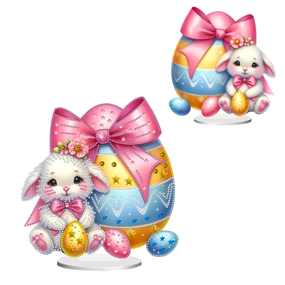 Acrylic Special Shaped Easter Bunny Eggs Diamond Painting Tabletop Ornaments Kit