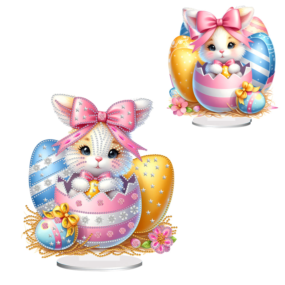 Acrylic Special Shaped Easter Bunny Eggs Diamond Painting Tabletop Ornaments Kit