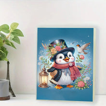 Load image into Gallery viewer, Diamond Embroidery Notebook 60 Pages for Home Office Art Drawing (Penguin 1)
