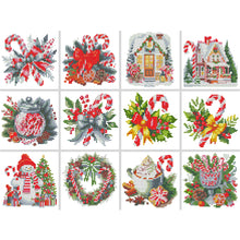 Load image into Gallery viewer, 12pcs Mini Diamond Painting Set - Full Round - Christmas candy (15*15CM)

