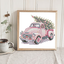 Load image into Gallery viewer, 12pcs Mini Diamond Painting Set - Full Round - pink christmas car (15*15CM)
