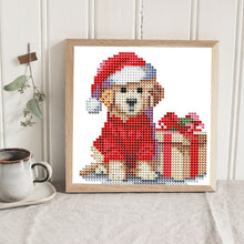 Load image into Gallery viewer, 12pcs Mini Diamond Painting Set - Full Round - Christmas puppy (15*15CM)

