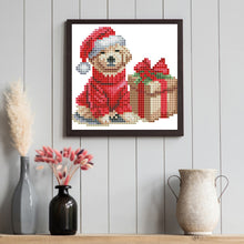 Load image into Gallery viewer, 12pcs Mini Diamond Painting Set - Full Round - Christmas puppy (15*15CM)
