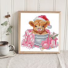 Load image into Gallery viewer, 12pcs Mini Diamond Painting Set - Full Round - Christmas Highland Cow (15*15CM)
