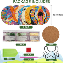 Load image into Gallery viewer, 6Pcs Wooden Animals DIY Coaster Diamond Dot Kits for Adults Beginners
