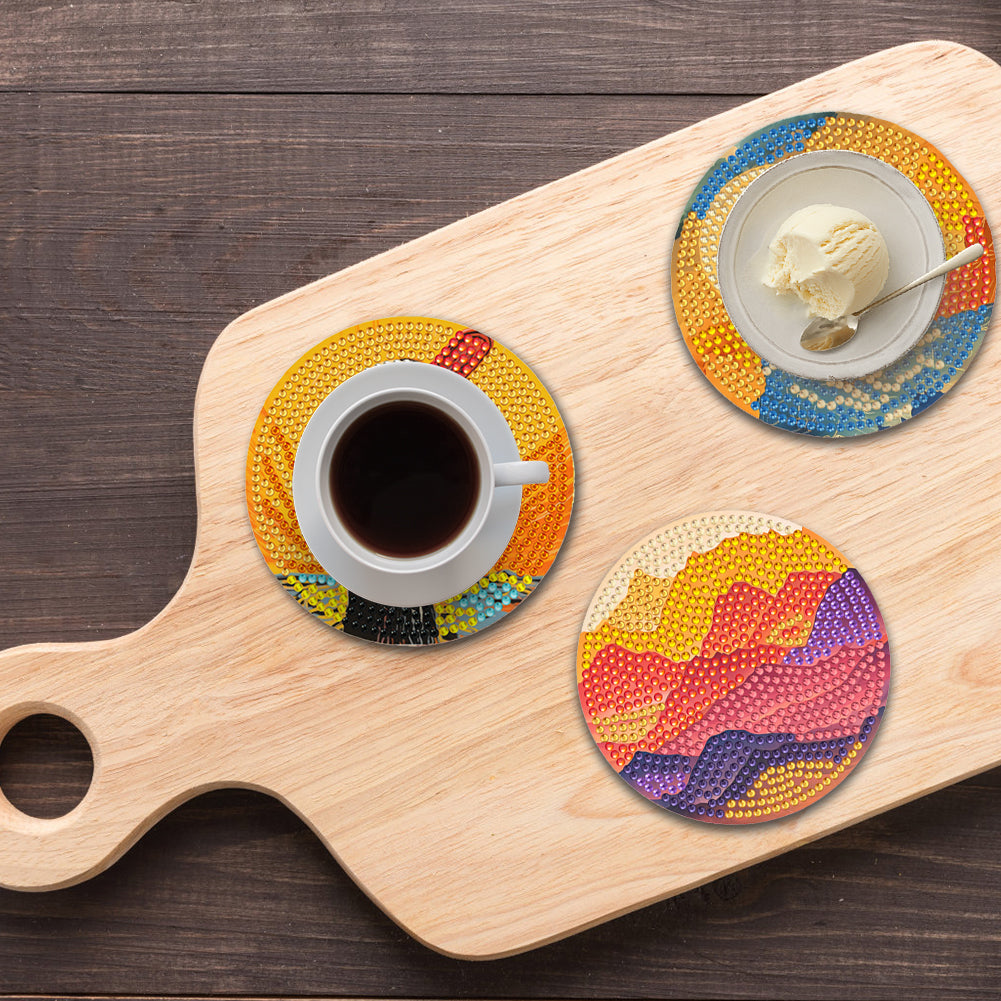 6Pcs Wooden Animals DIY Coaster Diamond Dot Kits for Adults Beginners