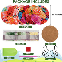 Load image into Gallery viewer, 6Pcs Wooden Animals DIY Coaster Diamond Dot Kits for Adults Beginners
