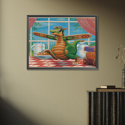 Diamond Painting - Full Round - Dinosaur With Flying Machine (40*30CM)