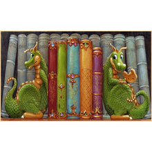 Load image into Gallery viewer, Diamond Painting - Full Round - Double Dinosaur And Book (30*50CM)
