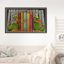 Load image into Gallery viewer, Diamond Painting - Full Round - Double Dinosaur And Book (30*50CM)
