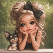 Load image into Gallery viewer, Diamond Painting - Full Round - Cute big-eyed girl (40*40CM)
