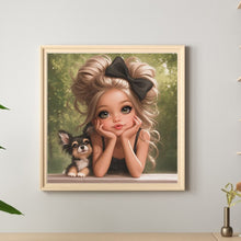 Load image into Gallery viewer, Diamond Painting - Full Round - Cute big-eyed girl (40*40CM)

