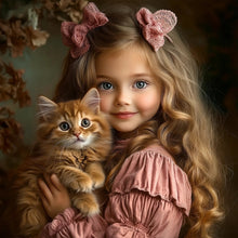 Load image into Gallery viewer, Diamond Painting - Full Round - Cute big-eyed girl (40*40CM)
