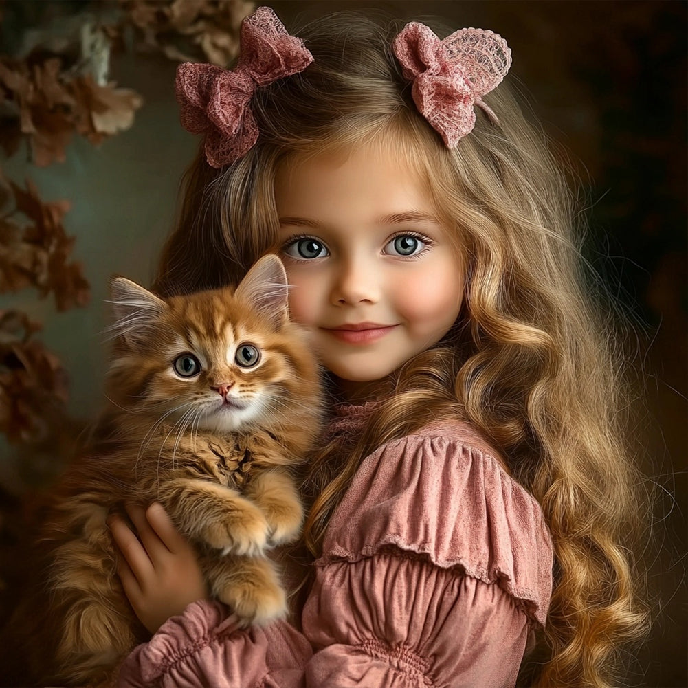 Diamond Painting - Full Round - Cute big-eyed girl (40*40CM)