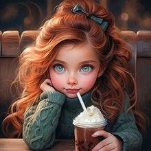 Load image into Gallery viewer, Diamond Painting - Full Round - Cute big-eyed girl (40*40CM)
