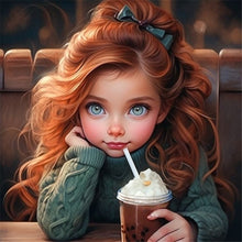 Load image into Gallery viewer, Diamond Painting - Full Round - Cute big-eyed girl (40*40CM)
