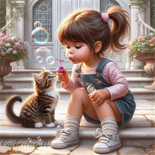 Load image into Gallery viewer, Diamond Painting - Full Round - Cute big-eyed girl (40*40CM)
