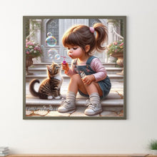 Load image into Gallery viewer, Diamond Painting - Full Round - Cute big-eyed girl (40*40CM)
