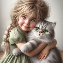 Load image into Gallery viewer, Diamond Painting - Full Round - Cute big-eyed girl (40*40CM)
