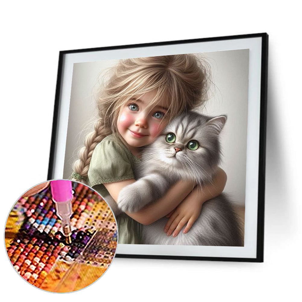 Diamond Painting - Full Round - Cute big-eyed girl (40*40CM)