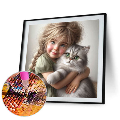 Diamond Painting - Full Round - Cute big-eyed girl (40*40CM)