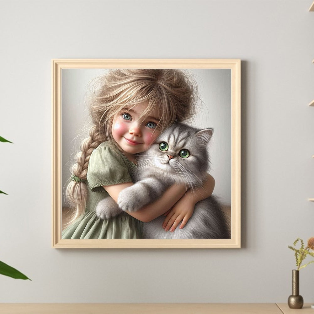 Diamond Painting - Full Round - Cute big-eyed girl (40*40CM)
