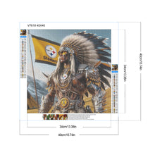 Load image into Gallery viewer, Diamond Painting - Full Round - Indian Man And Pittsburgh Steelers (40*40CM)
