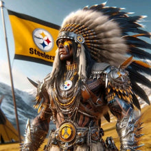 Load image into Gallery viewer, Diamond Painting - Full Round - Indian Man And Pittsburgh Steelers (40*40CM)
