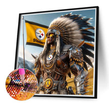 Load image into Gallery viewer, Diamond Painting - Full Round - Indian Man And Pittsburgh Steelers (40*40CM)
