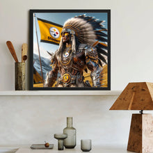 Load image into Gallery viewer, Diamond Painting - Full Round - Indian Man And Pittsburgh Steelers (40*40CM)
