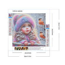Load image into Gallery viewer, Diamond Painting - Full Round - Bird Girl In Winter (30*30CM)
