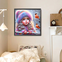 Load image into Gallery viewer, Diamond Painting - Full Round - Bird Girl In Winter (30*30CM)
