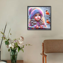 Load image into Gallery viewer, Diamond Painting - Full Round - Bird Girl In Winter (30*30CM)
