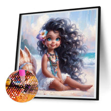 Load image into Gallery viewer, Diamond Painting - Full Round - Curly-Haired Girl By The Seashell (30*30CM)
