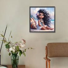Load image into Gallery viewer, Diamond Painting - Full Round - Curly-Haired Girl By The Seashell (30*30CM)
