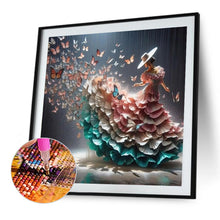 Load image into Gallery viewer, Diamond Painting - Full Round - Lady with butterfly skirt (40*40CM)
