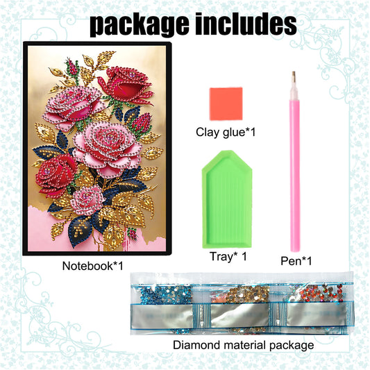 Special Shaped Crystal Apple 5D DIY Diamond Art Painting Notebook Kit for Adults