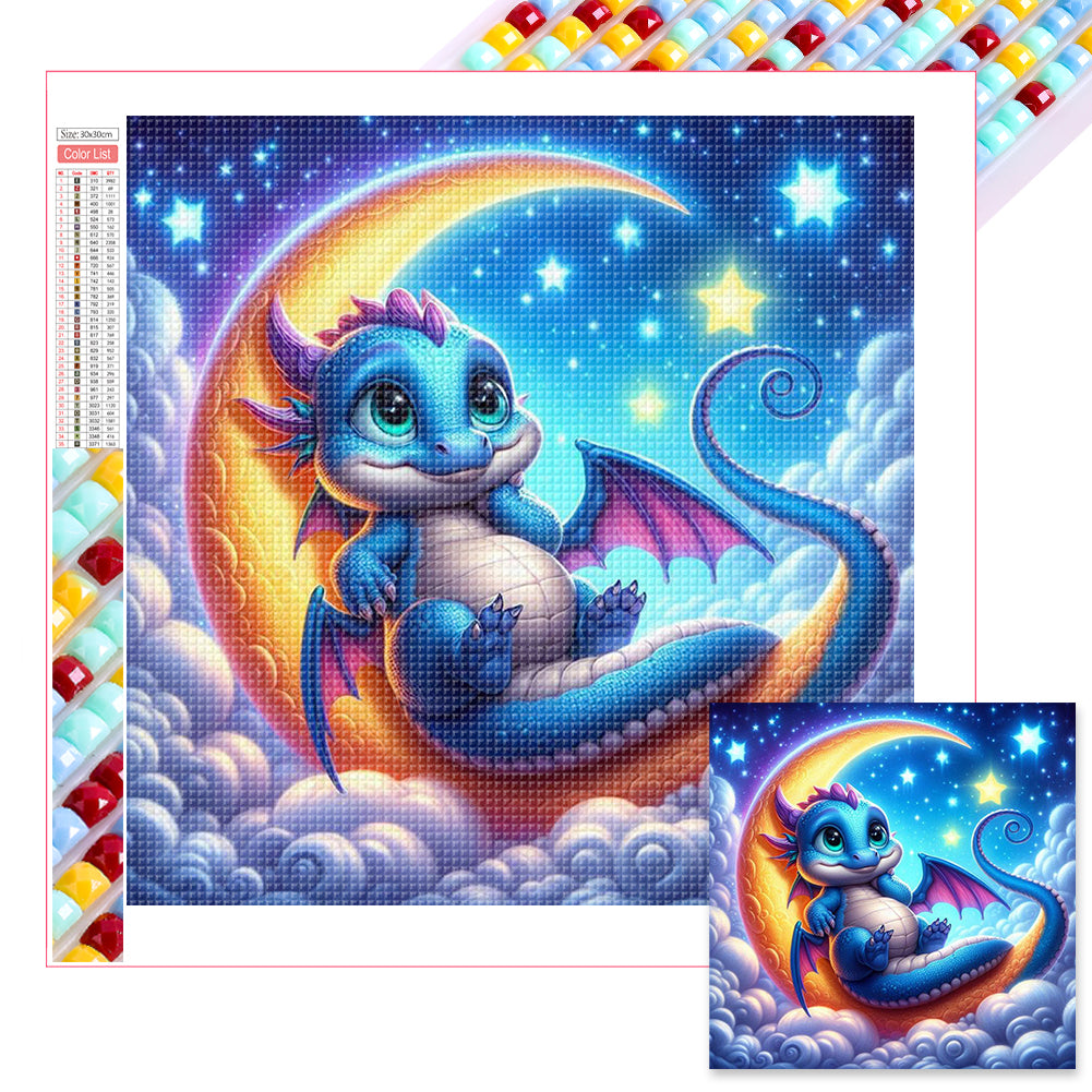 Diamond Painting - Full Square - Moonlight Dragon (30*30CM)