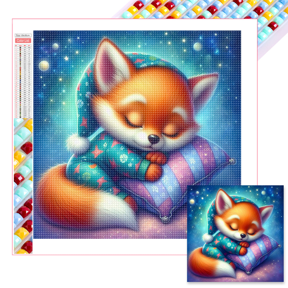 Diamond Painting - Full Square - Sleeping Little Fox (30*30CM)