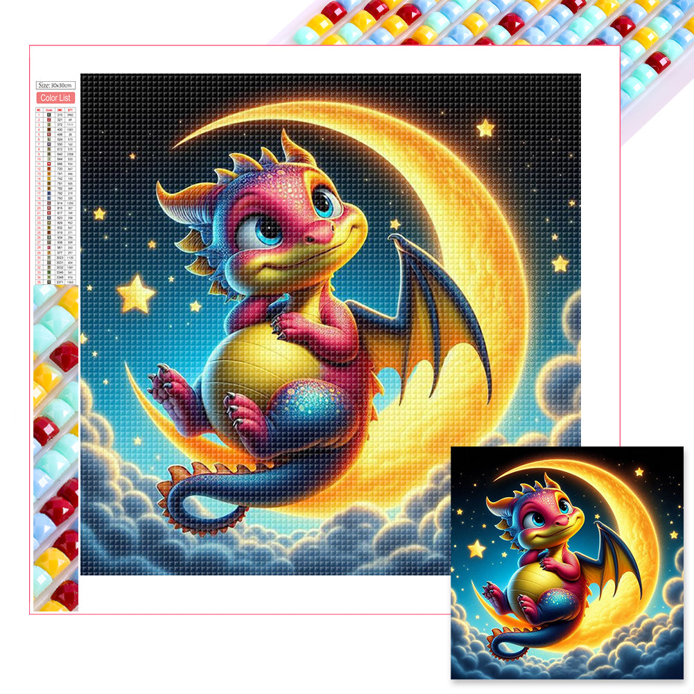 Diamond Painting - Full Square - Moonlight Dragon (30*30CM)